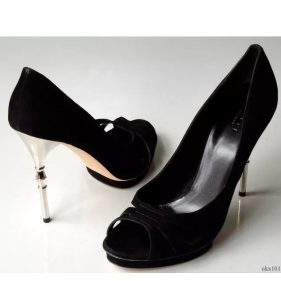 Gucci Bamboo Accent Suede Pumps Women's Size: 6.5 - Picture 1 of 6